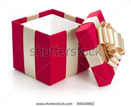 Open Gift Box Isolated On The White Background Clipping Path
