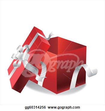 Open Gift Box On A White