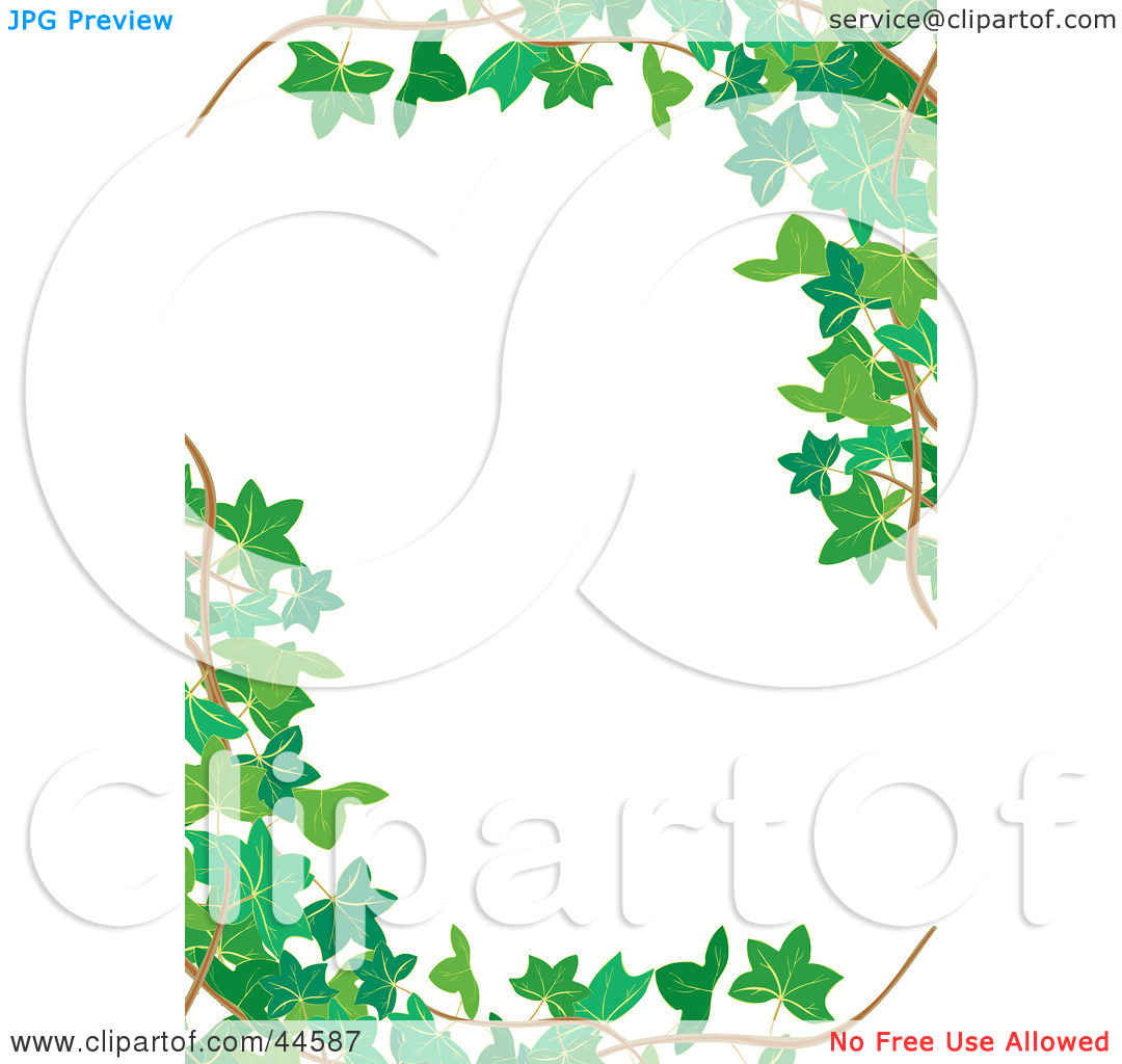Clipart Illustration Of A White Vertical Background Bordered In Green