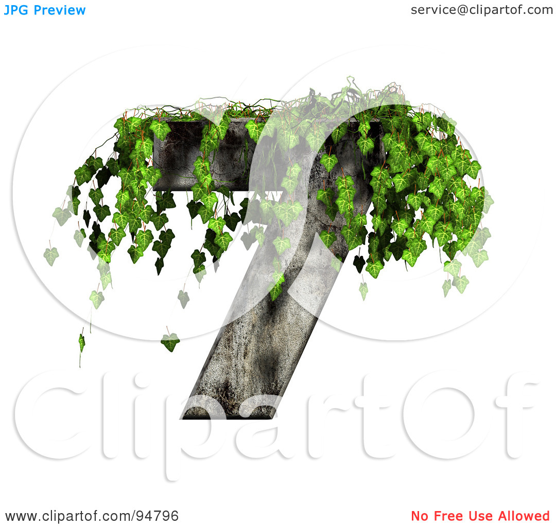 Royalty Free  Rf  Clipart Illustration Of Green Ivy Overgrowing On A