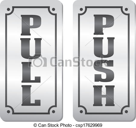 Push Door Clipart Vector   Push And Pull Door