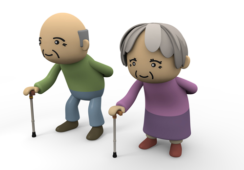 Old Man   Cane   Couple   Illustration   Free Material