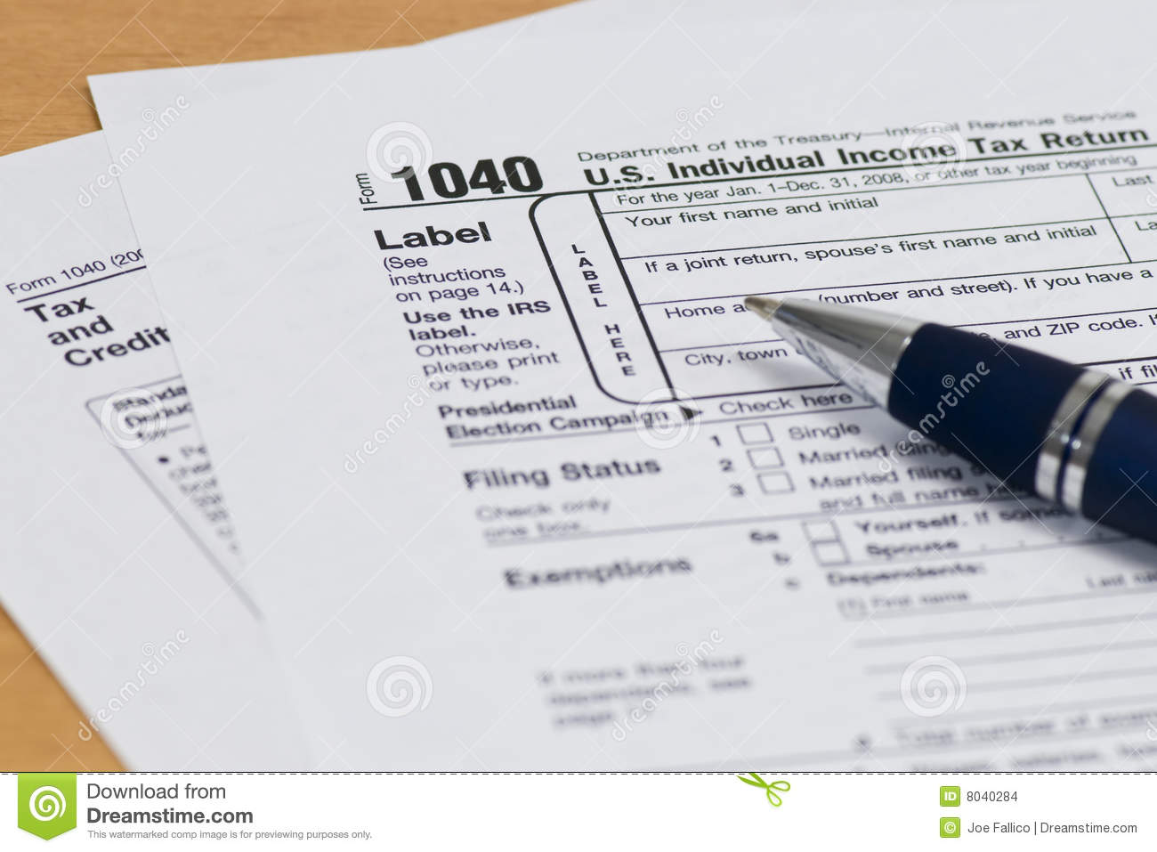 1040 Irs Tax Form Close Up Editorial Stock Image   Image  8040284