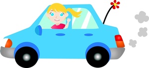 Driving Clipart Image   Teenybopper Girl Going For Her Drive In A Tiny