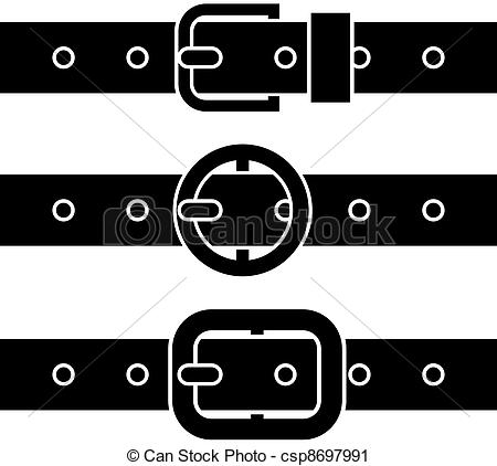 Art Of Vector Buckle Belt Black Symbols Csp8697991   Search Clipart