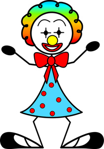 Clown Cartoon Clipart Image   Silly Clown With Rainbow Wig Big Shoes