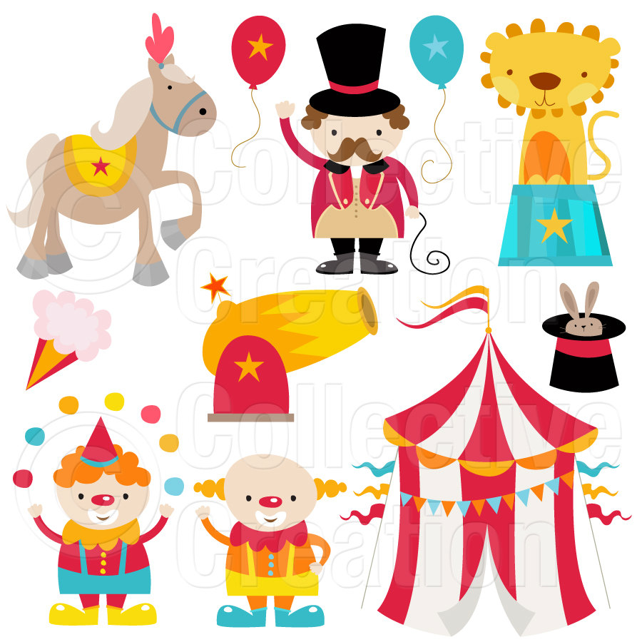 Circus Digital Clip Art Clipart Set By Collectivecreation On Etsy