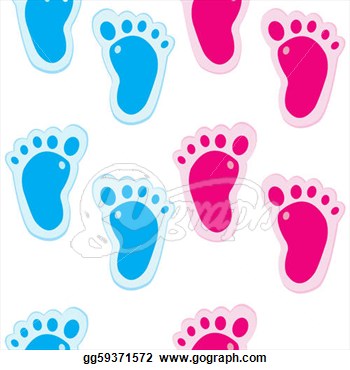Clipart   Baby Foot Steps Background Seamless Pattern  Stock