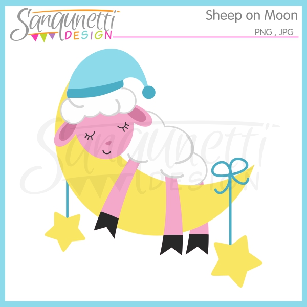 Free Sheep On The Moon Clipart