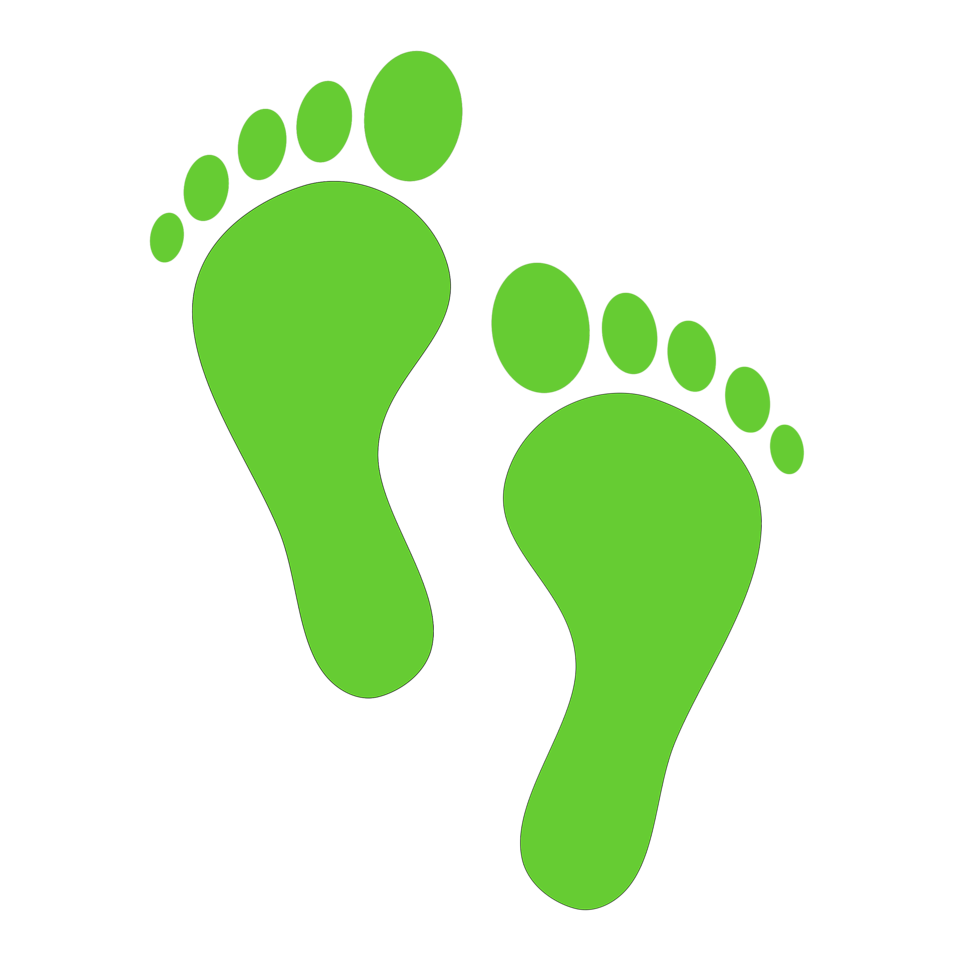 Illustration Of Green Human Footprints With A Transparent Background