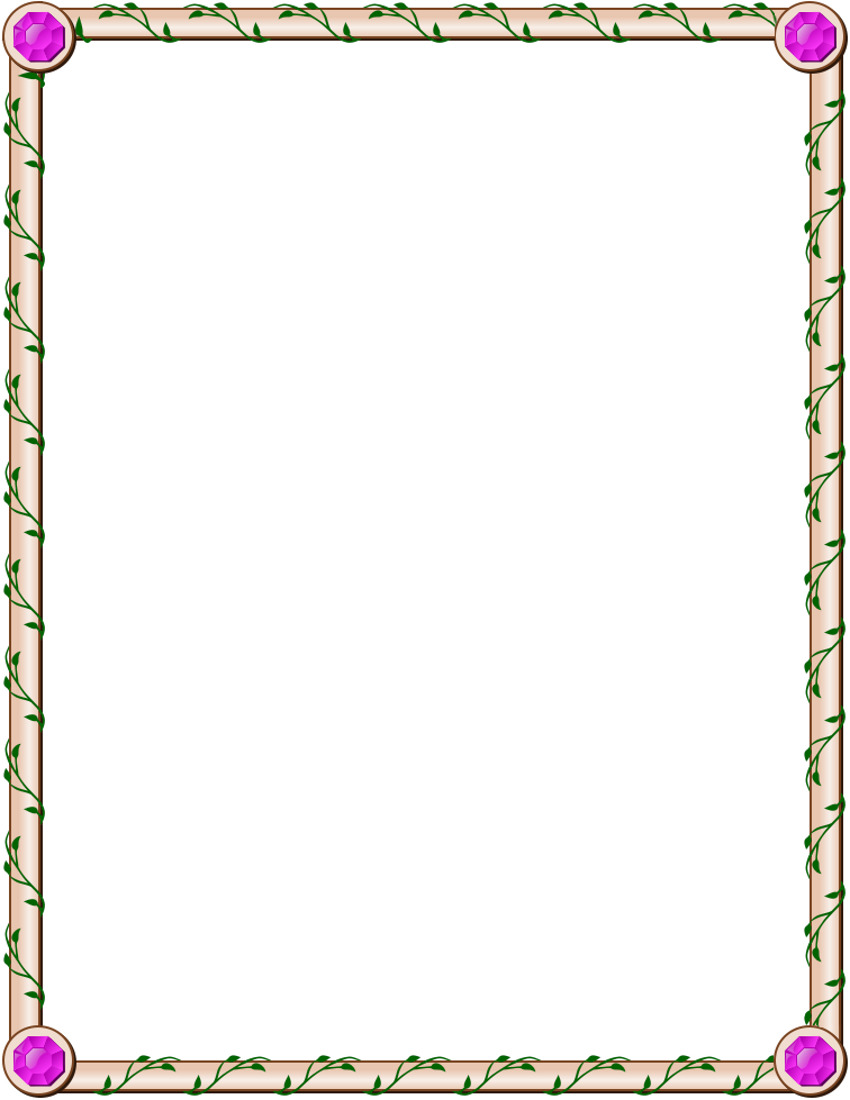 Jeweled Ivy Page Frame Border    Page Frames Floral Jeweled Ivy Page