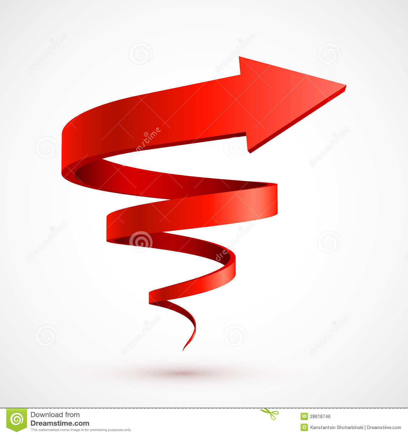 Red Spiral Arrow 3d Royalty Free Stock Image   Image  28618746