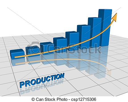 Vector Clipart Of Production Graph   Vector Graphic Of A Graph Showing
