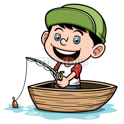 Vector Illustration Of Boy Fishing In A Boat By Sararoom Royalty Free