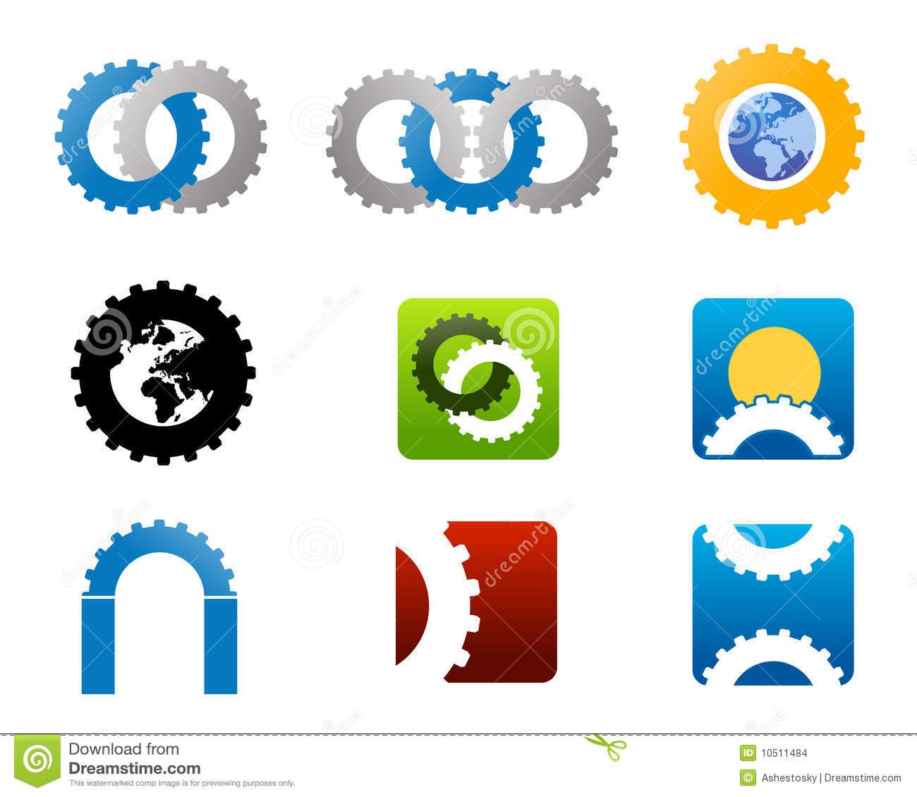 Vector Illustrations For Mechanical Manufacturing Logo And Brands