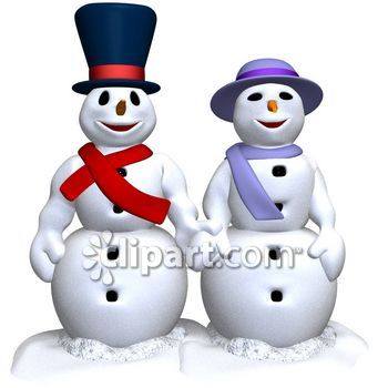 0060 0911 2418 2524 Snowman And Snow Woman Clipart Image Jpg