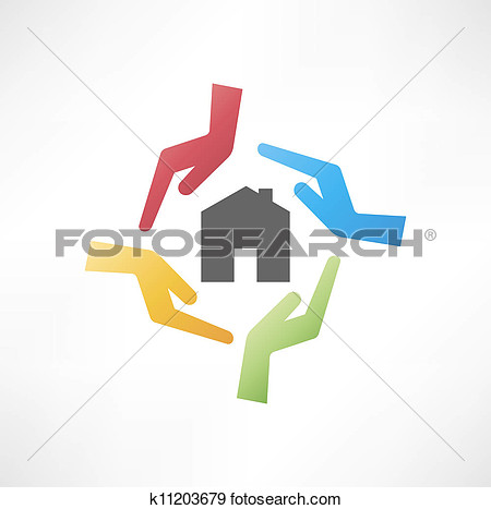 Clip Art Concept Of Safe House Fotosearch Search Clipart