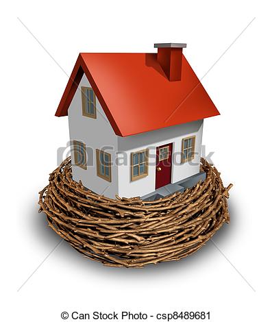 Clipart Of Home Investment As Safe Investing In A Real Estate Nest Egg