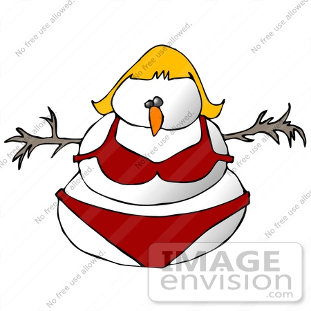 Royalty Free Winter Clipart Picture Of A Blond Haired Snow Woman In A