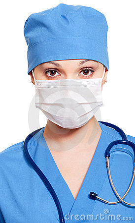 Nurse In Mask And Uniform Stock Photo   Image  14021030