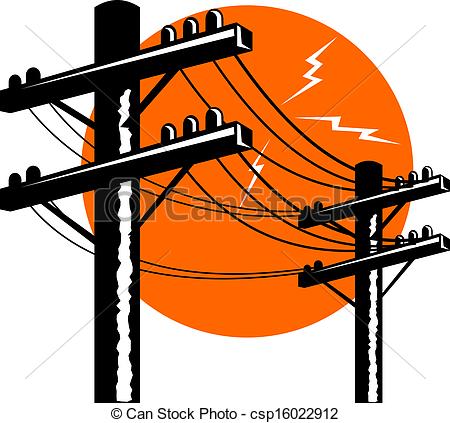 Clipart Of Powerline   Illustration Of Power Line Done In Retro Style