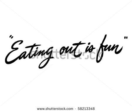 Eating Out Is Fun   Ad Header   Retro Clip Art   Stock Vector