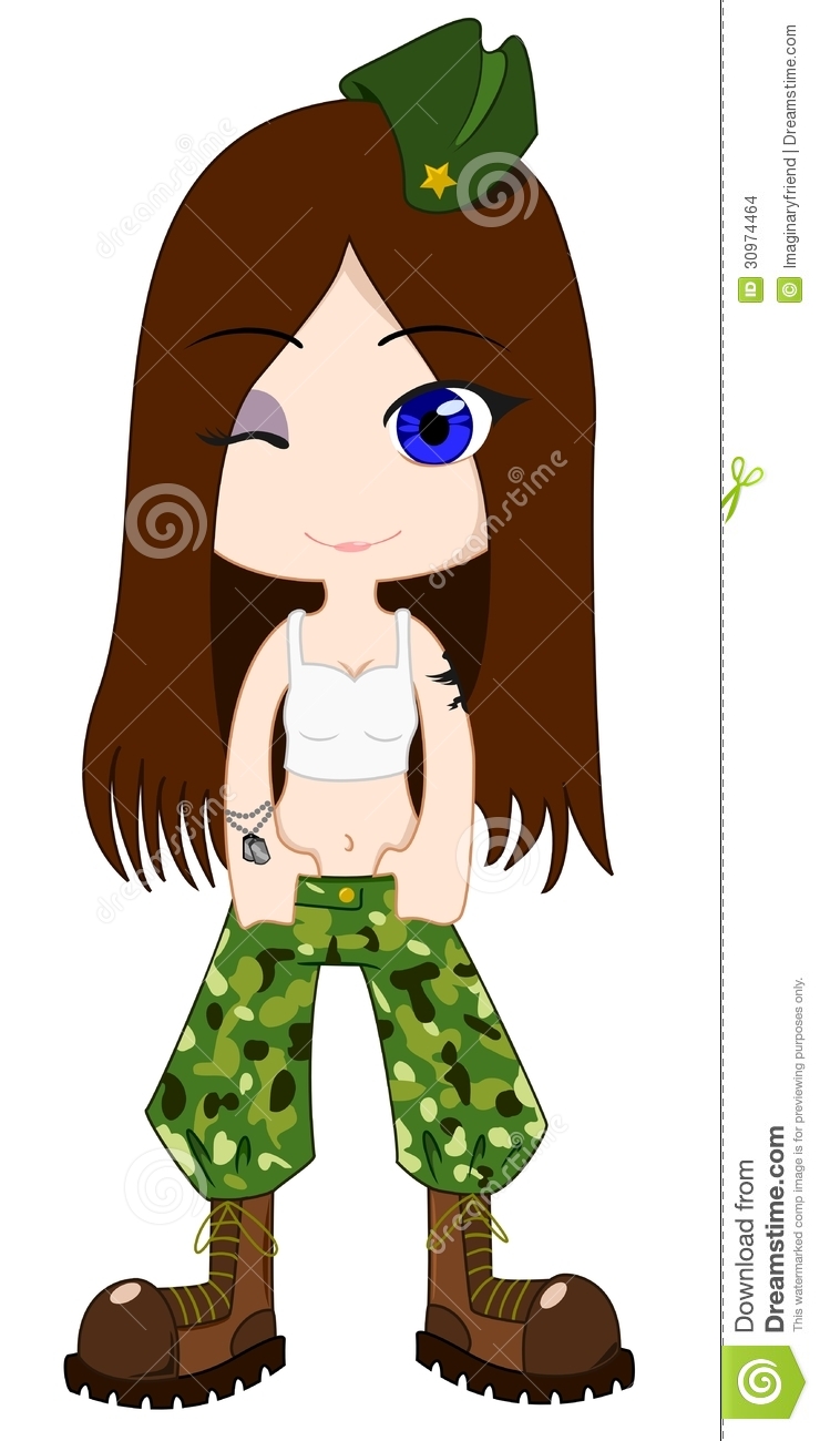 Girl Pants Clipart Army Girl