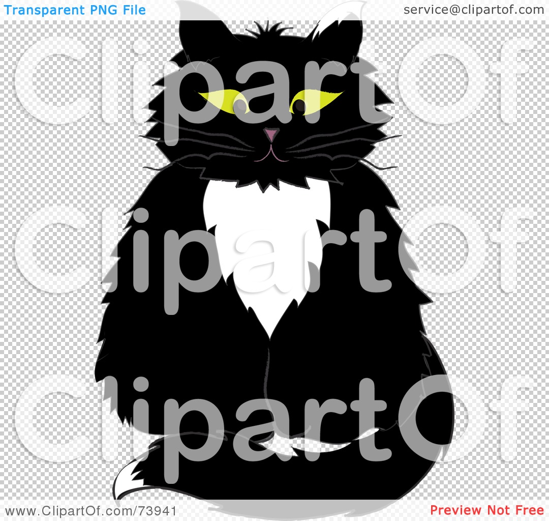 Tuxedo Cat Clipart Long Haired Tuxedo Cat
