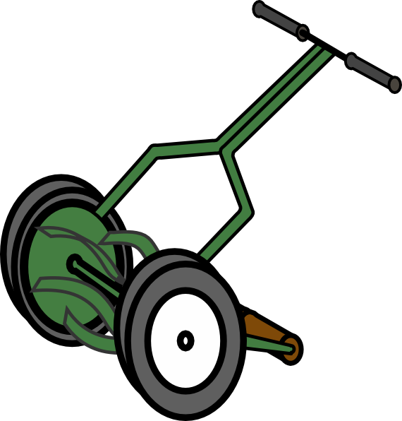 Cartoon Push Reel Lawn Mower Clip Art At Clker Com   Vector Clip Art