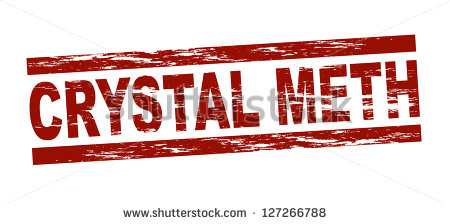 Stylized Red Stamp Showing The Term Crystal Meth  All On White
