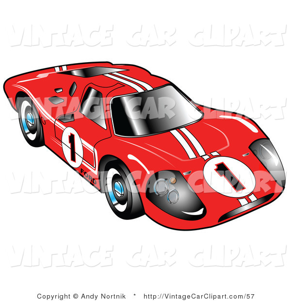 Clipart Of Front Of The Red 1967 Ford Mark Iv Gt40 Racing Car With