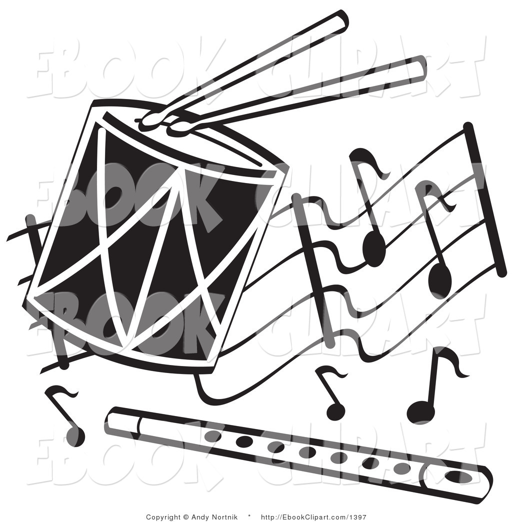 Drum Clipart Black And White Flute Clipart Clip Art Of Black And White