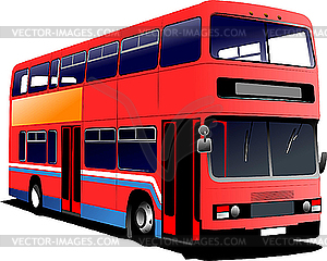 London Double Decker Red Bus    Royalty Free Vector Clipart
