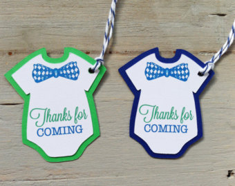 12 Little Man Onesie Ties And Bow T Ies Thank You Favor Tags  Baby
