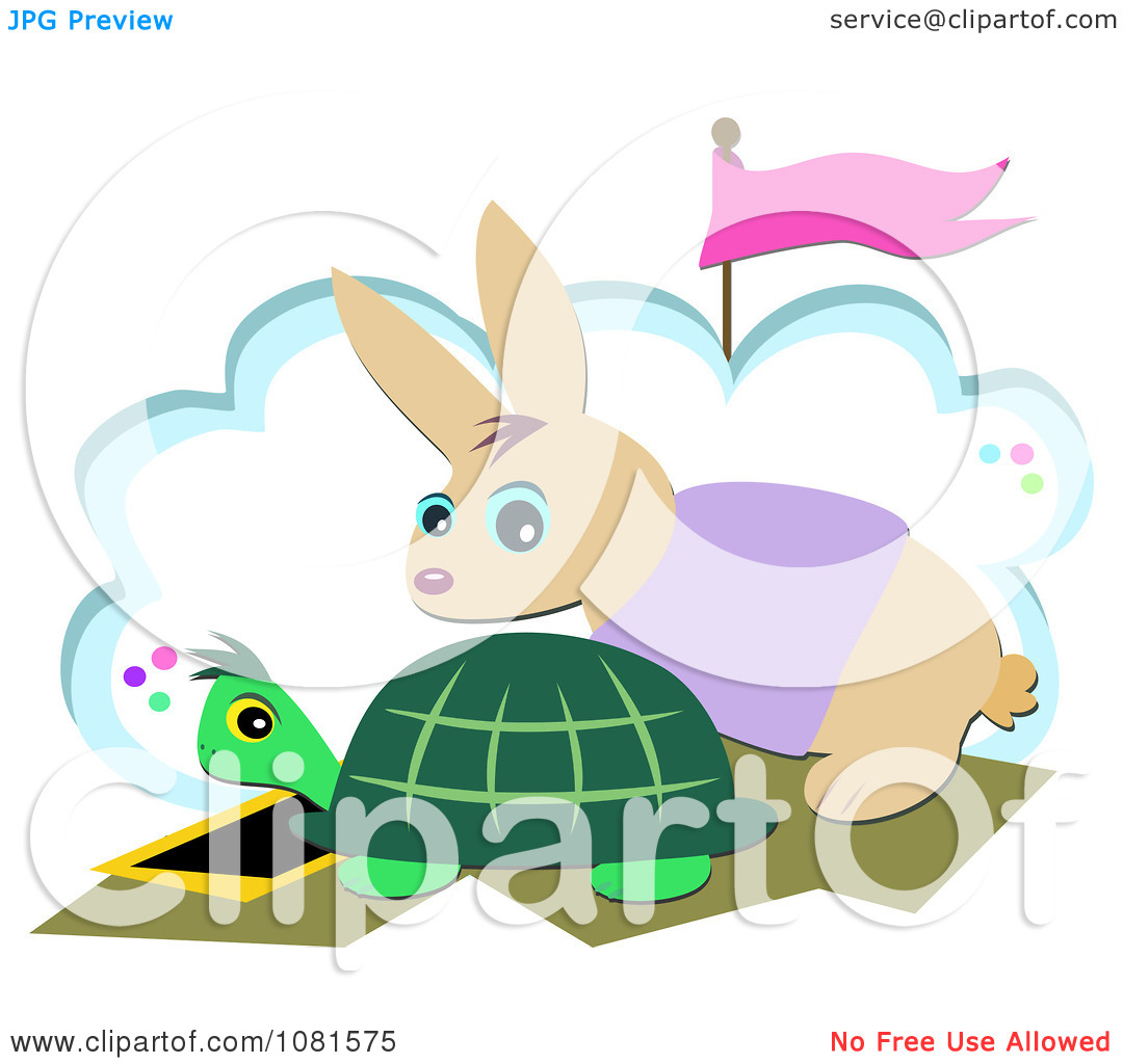 Clipart Tortoise And Hare At A Start Race Line   Royalty Free Vector