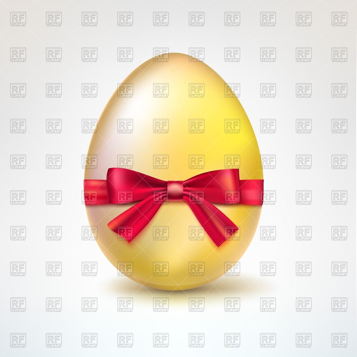 Golden Egg With Red Bow   Easter Symbol 42143 Download Royalty Free