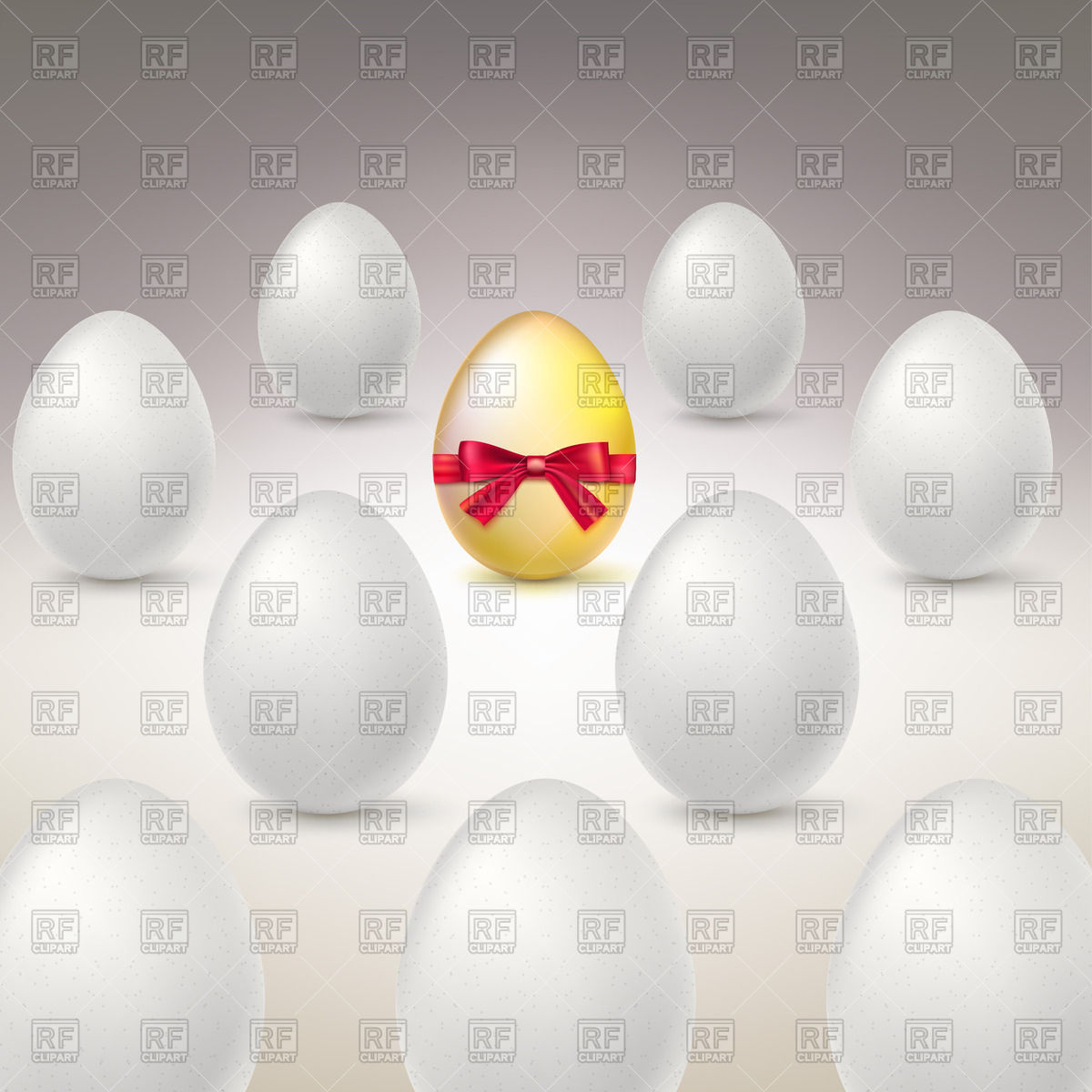 Golden Egg With Ribbon And Bow Download Royalty Free Vector Clipart