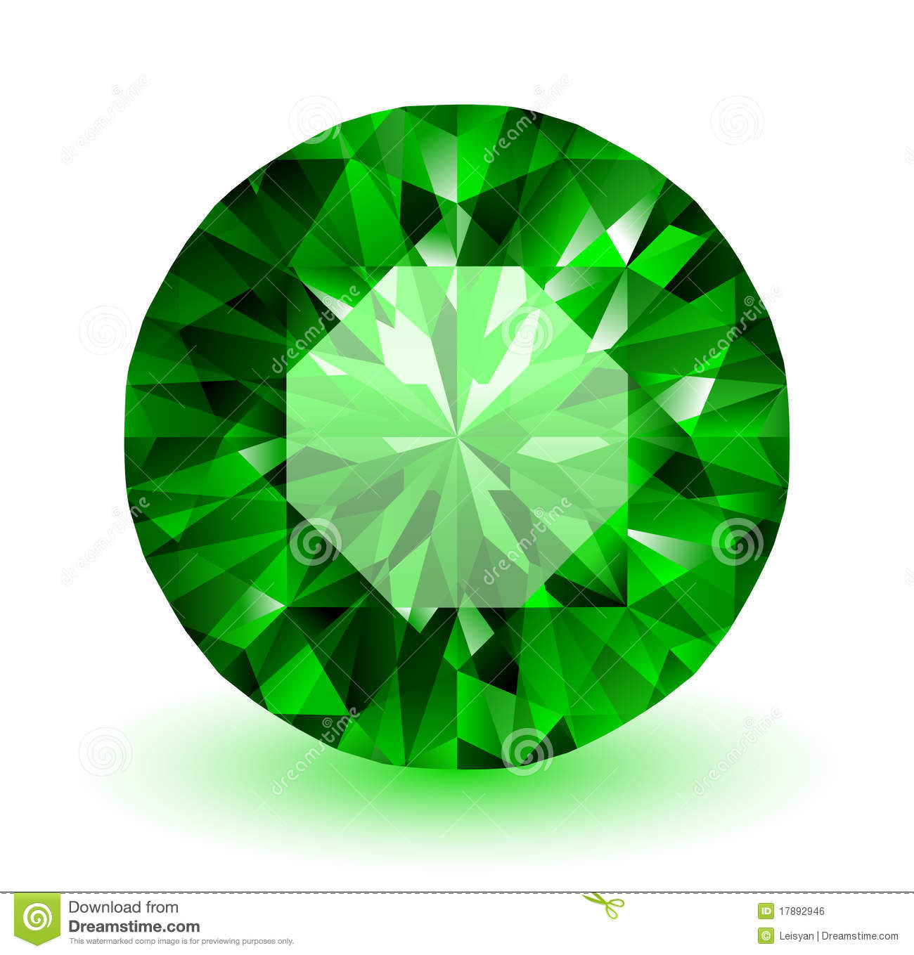 Green Gem Clipart Realistic Green Gemstone