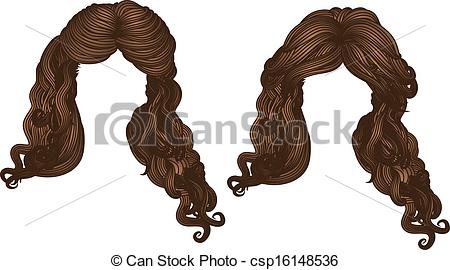 Vector   Curly Hair Of Brown Color   Stock Illustration Royalty Free
