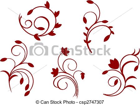 Vectors Illustration Of Simplicity Floral Decorations Isolated On The