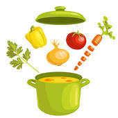 Vegetable Soup With Ingredients   Stock Illustration
