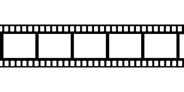 Free Drive In Movie Clip Art   Black Frame White Movie Tape Film