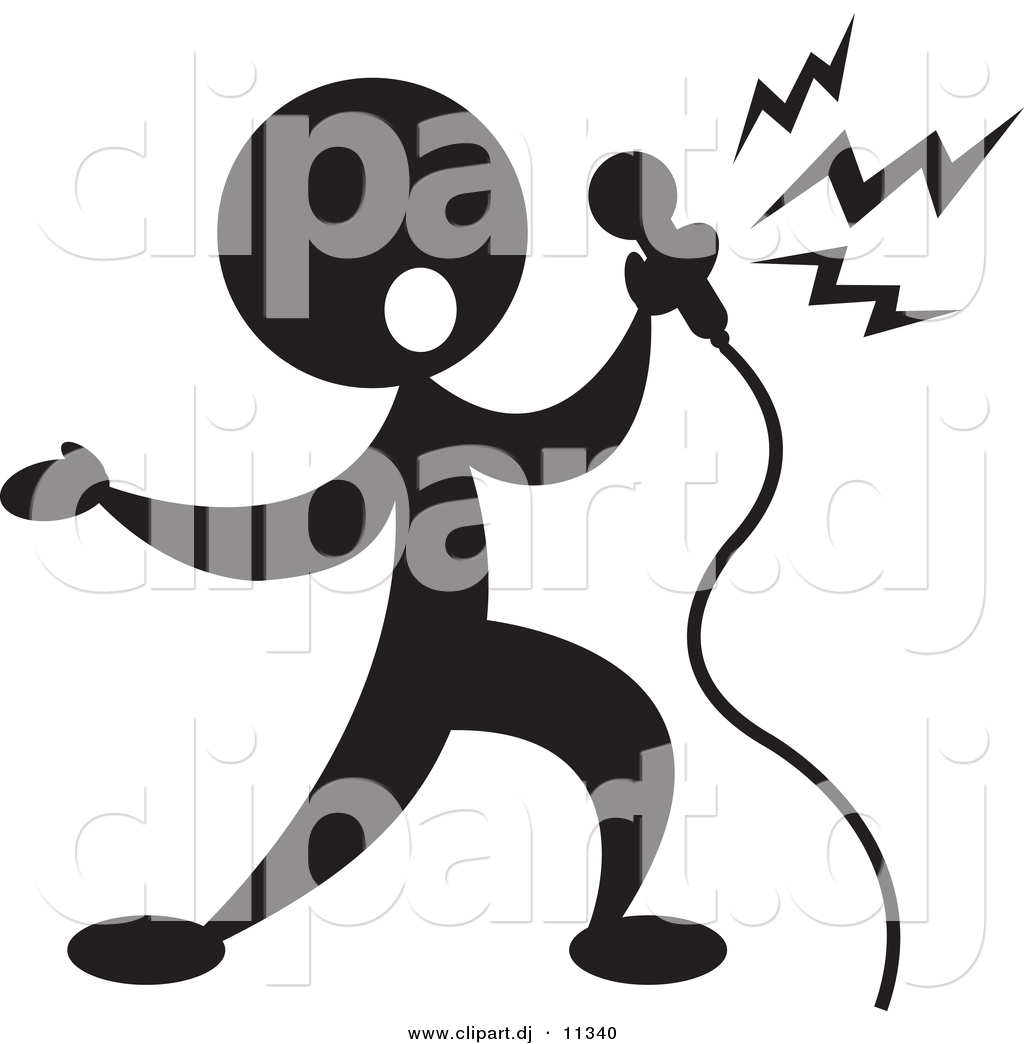 Larger Preview  Vector Clipart Of A Person Singin Into Microphone