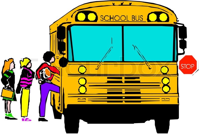 School Cartoon Bus   Vector   Colourbox
