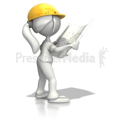 Woman Reading Blueprints   Science And Technology   Great Clipart For