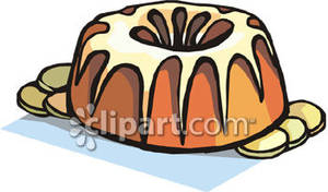 Bundt Cake With Glaze Royalty Free Clipart Picture