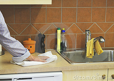 Cleaning The Countertop Royalty Free Stock Images   Image  9191489