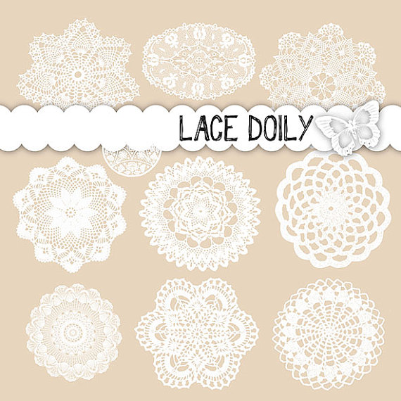 Doily Lace Clipart White Lace Digital Wedding Clipart Wedding Lace
