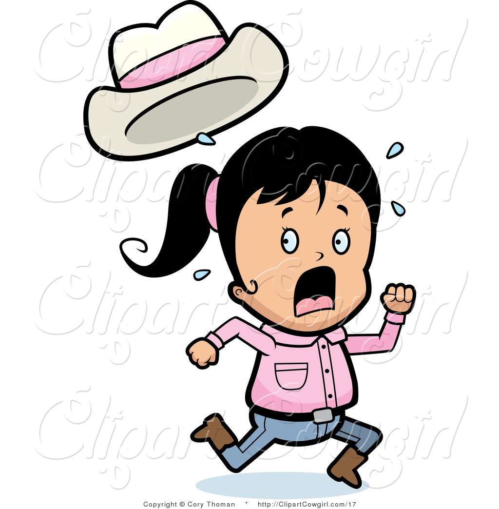 Clipart Of A Scared Cowgirl Running And Screaming By Cory Thoman    17