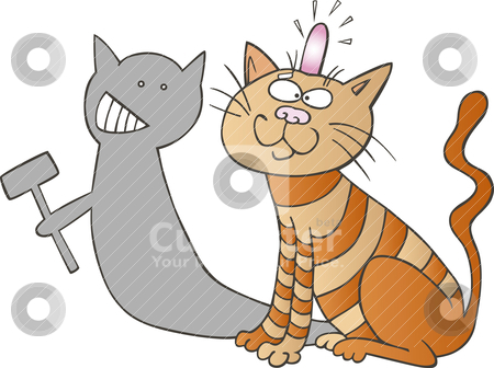 Cat And His Shadow Stock Vector Clipart Cartoon Illustration Of Cat